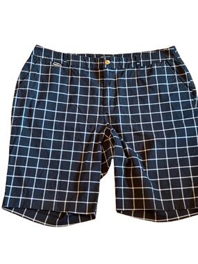 LRL Lauren Ralph Lauren active ladies black white windowpane Bermuda shorts 14W